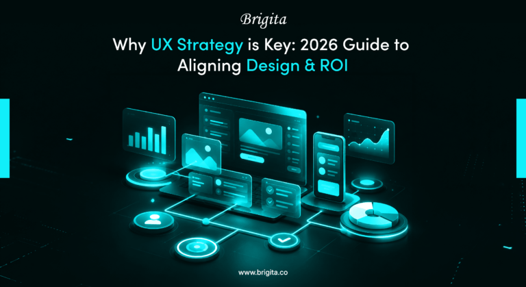 UX strategy concept showing design and ROI alignment for business growth in 2026 by Brigita