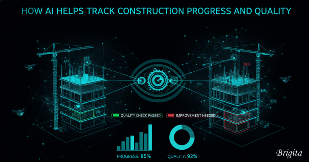 Brigita AI-powered Construction Progress & Quality Management with Milvo for real-time project tracking and quality monitoring